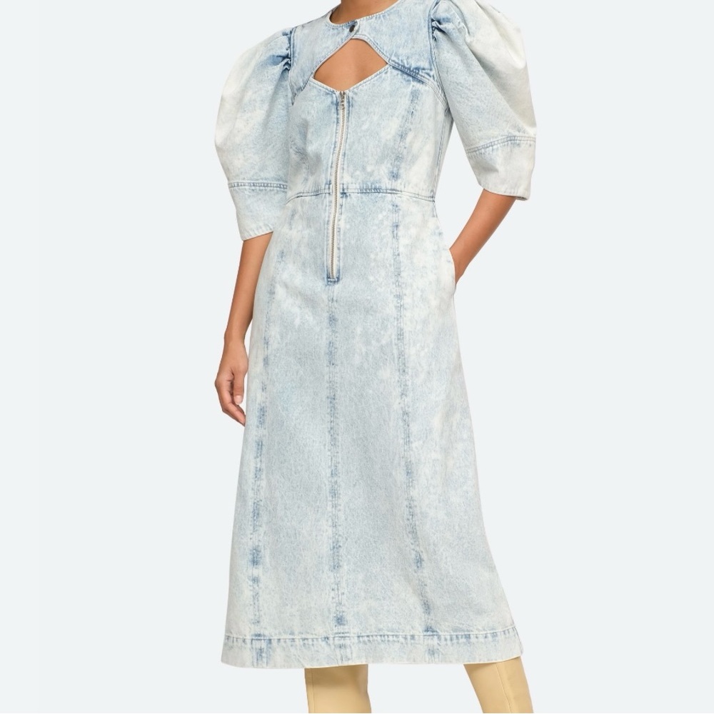 Sea New York Birdie Bleached Denim Dress
